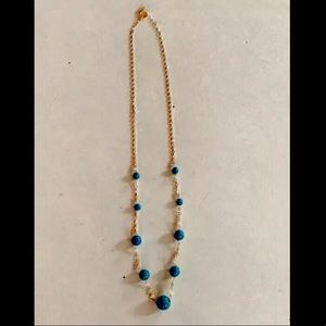Genuine 14K Gold Necklace With Turquoise Beads